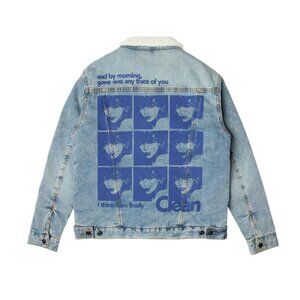 NWOT TAYLOR SWIFT 1989 (Taylor's Version) Clean Blue Denim Jacket Sherpa Collar